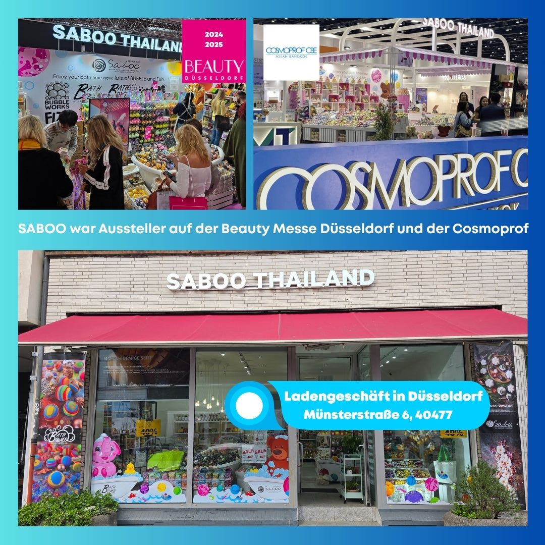 Fotos von Messen: Beauty Düsseldorf, Cosmoprof. Text: Saboo Thailand.