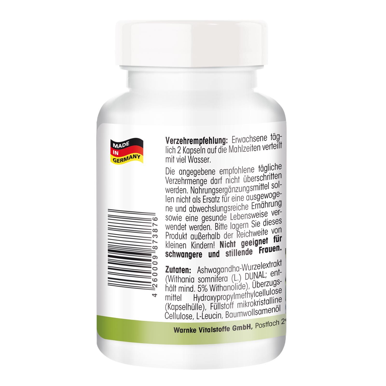 Warnke Vitalstoffe | Ashwagandha-Extrakt 500mg