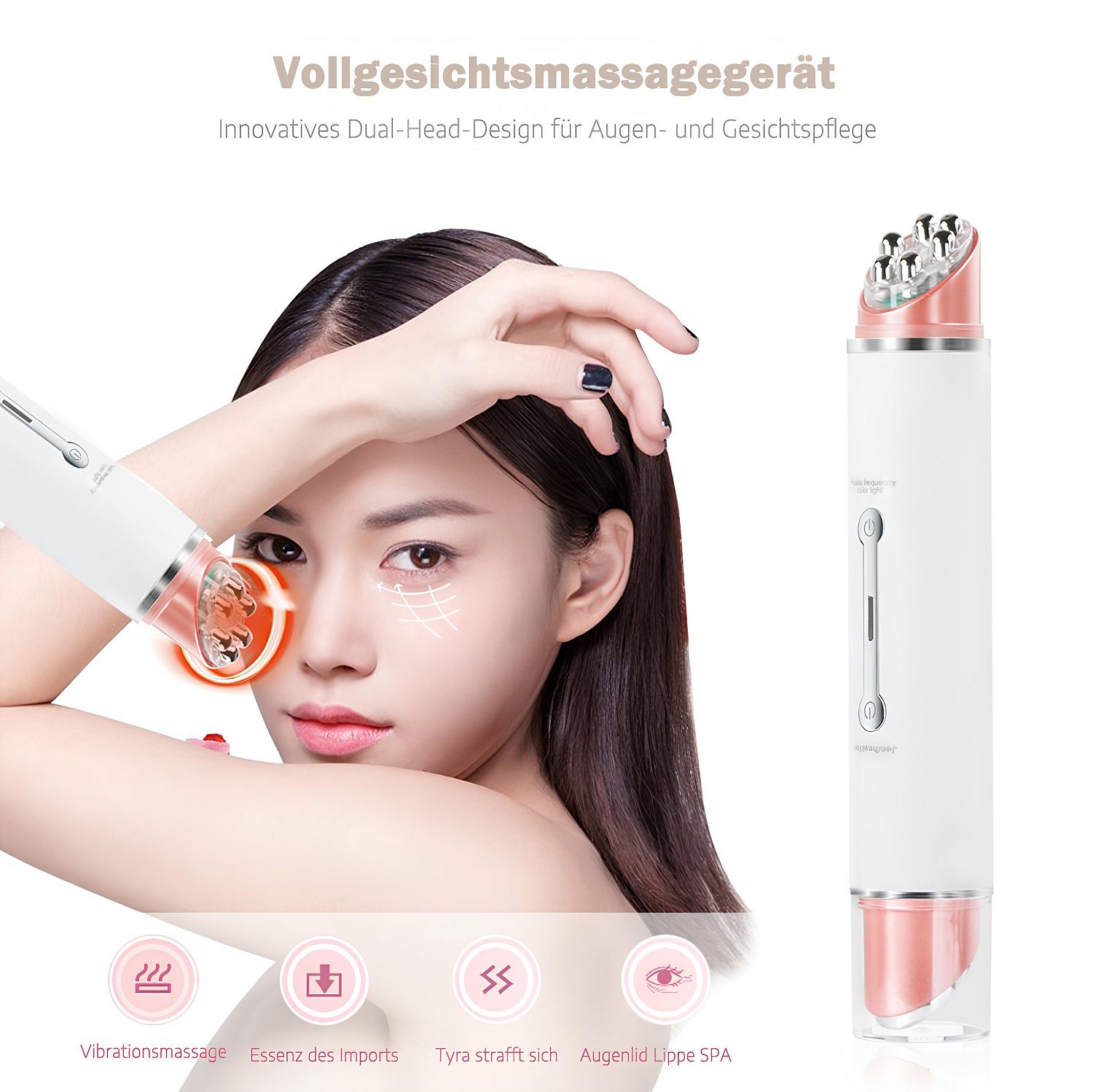 Anti Aging Augenmassagegerät  RF EMS, Wärme, Vibration, Ionenmikrostrom, Faltenreduktion
