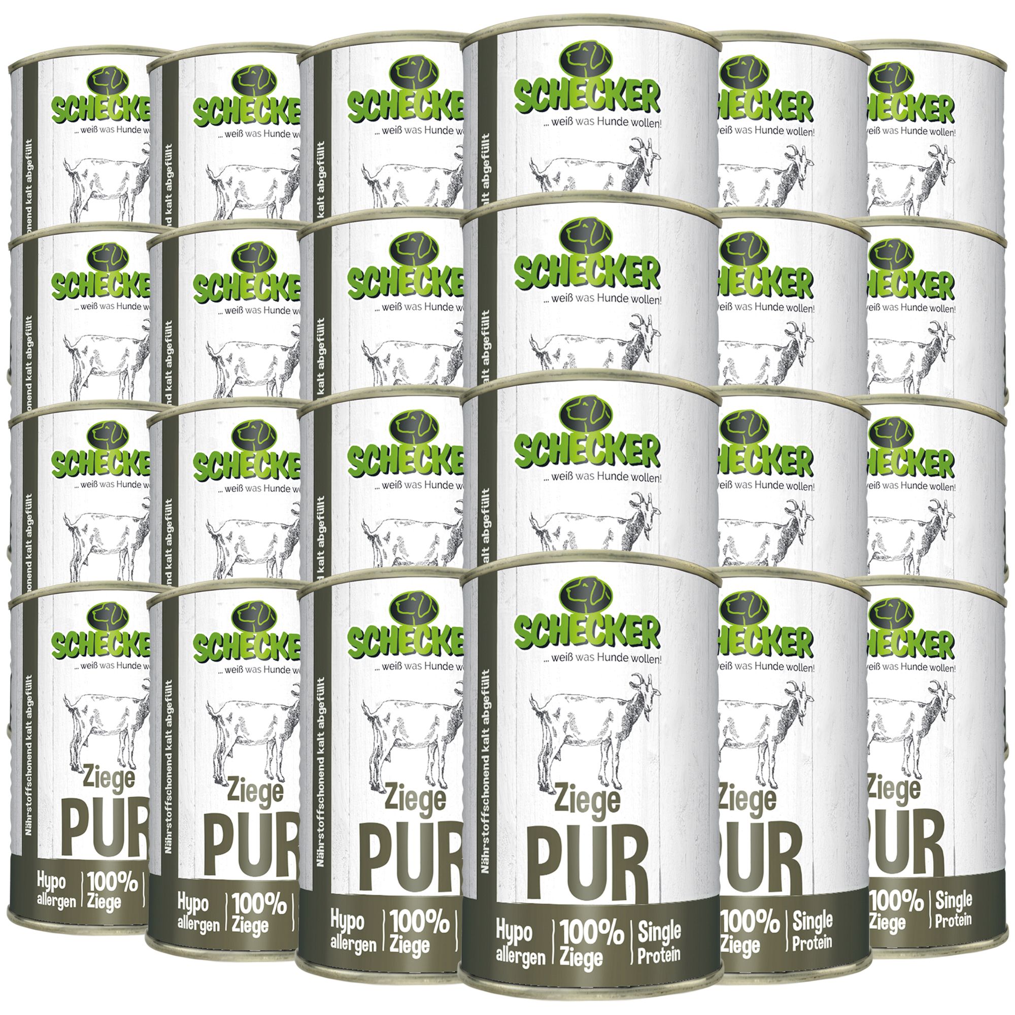 Schecker 100% Ziege PUR - Hunde Nassfutter - getreidefrei - glutenfrei - hypoallergen -sensitiv