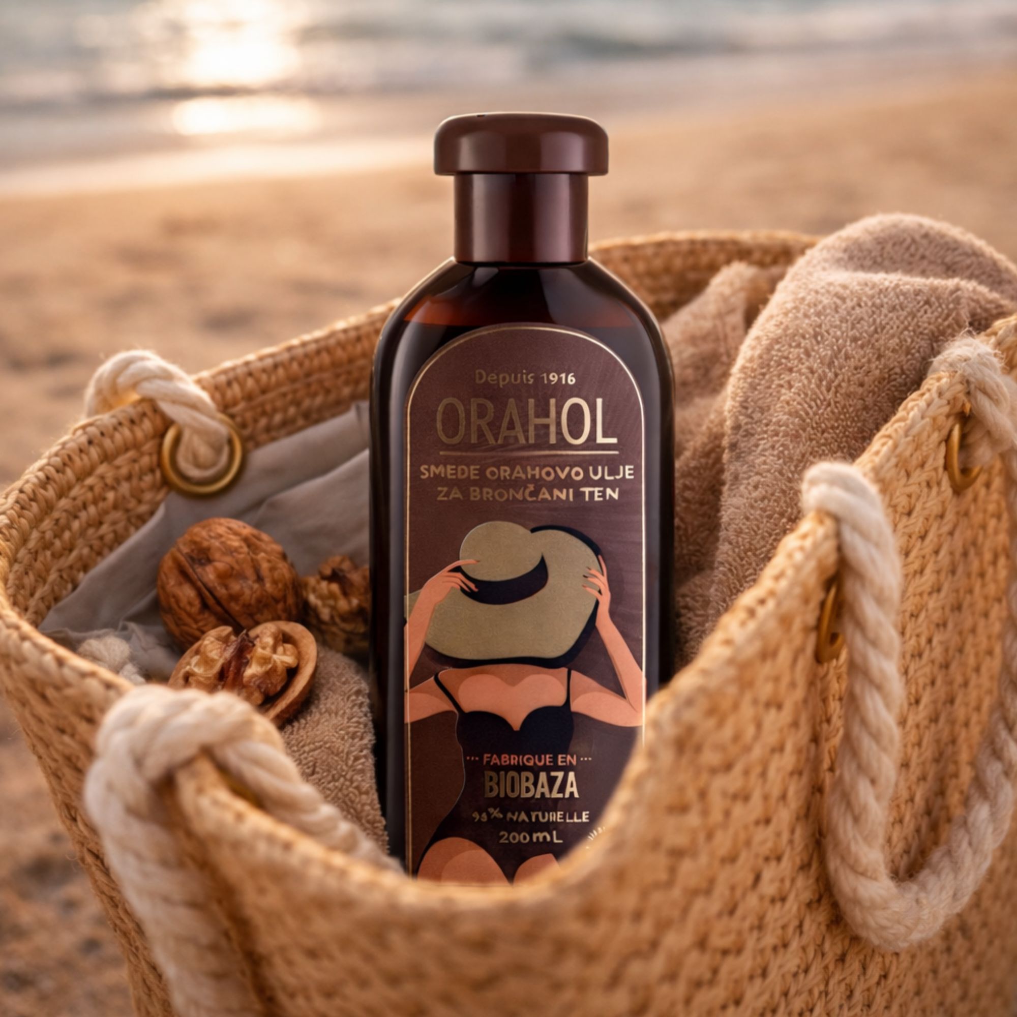BIOBAZA Orahol Braunes Walnussöl für bronzenen Teint