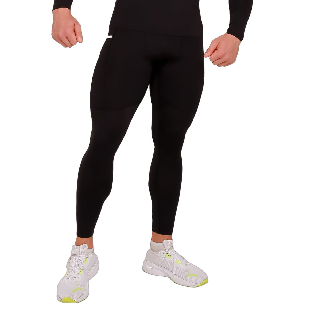 GymBeam Leggings Herren Slim mit Taschen Black High Kompression 1 St
