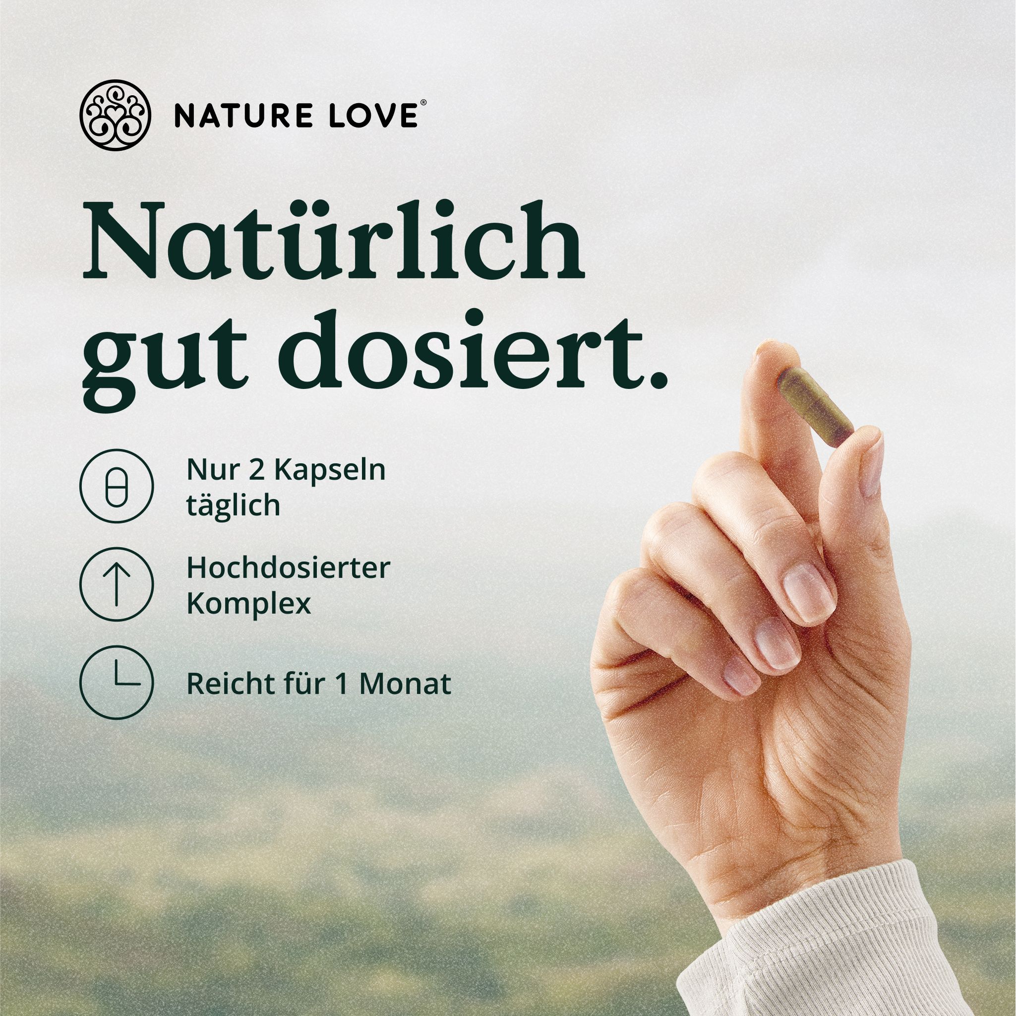 NATURE LOVE® Bio Brennnessel Komplex - 800mg - mit Löwenzahn und Birkenblatt - 60 Kapseln