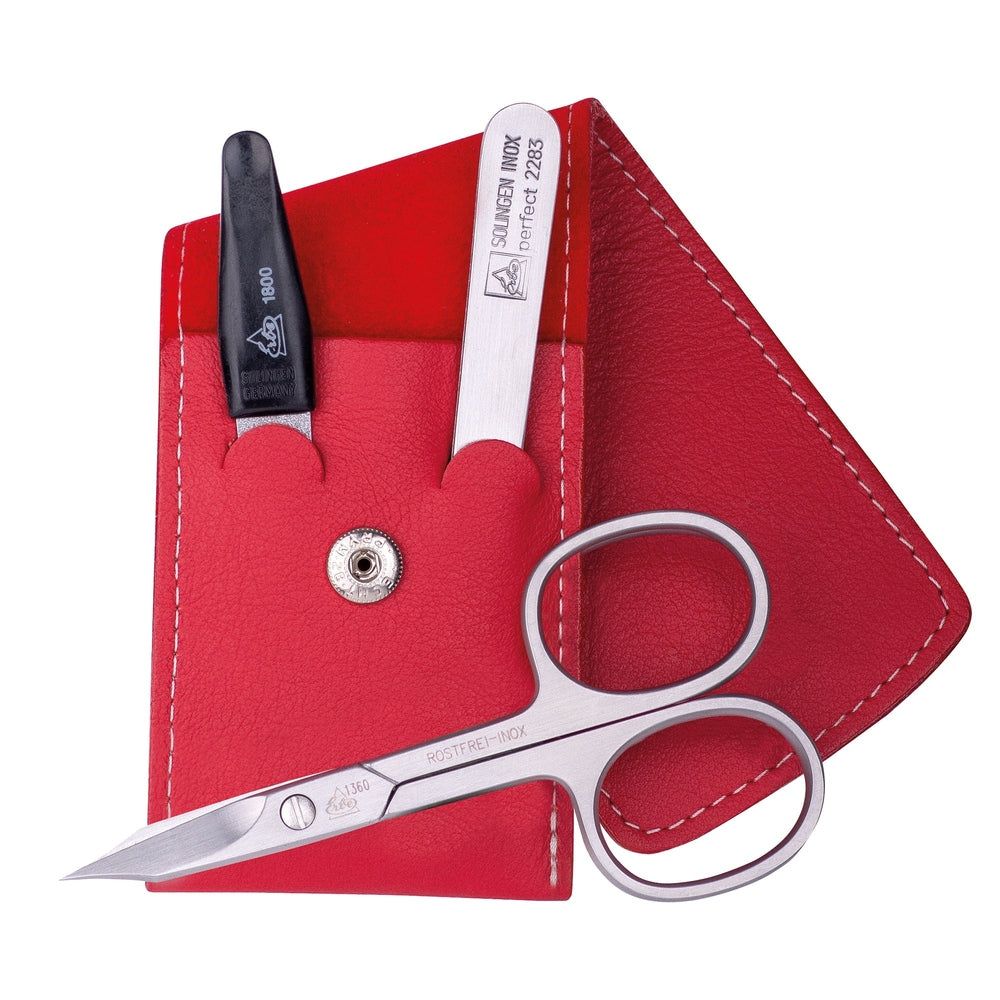 Erbe Solingen Maniküre Taschenetui inox Rot Travel 3-teilig 1 St