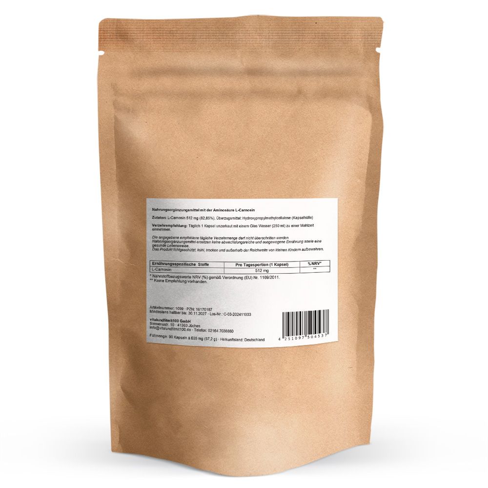 vitalundfitmit100® L-Carnosin Kapseln