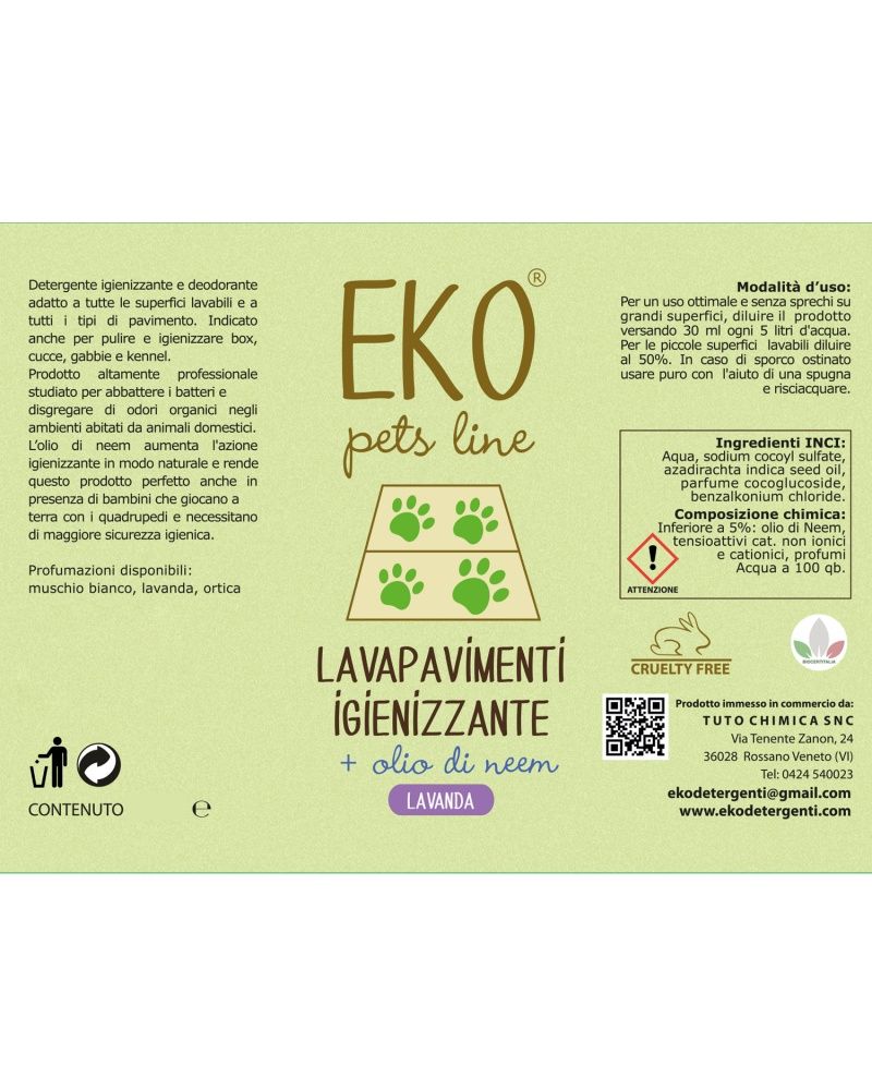 Eko Detergente igienizzante per pavimenti con olio di neem 5 l view 2