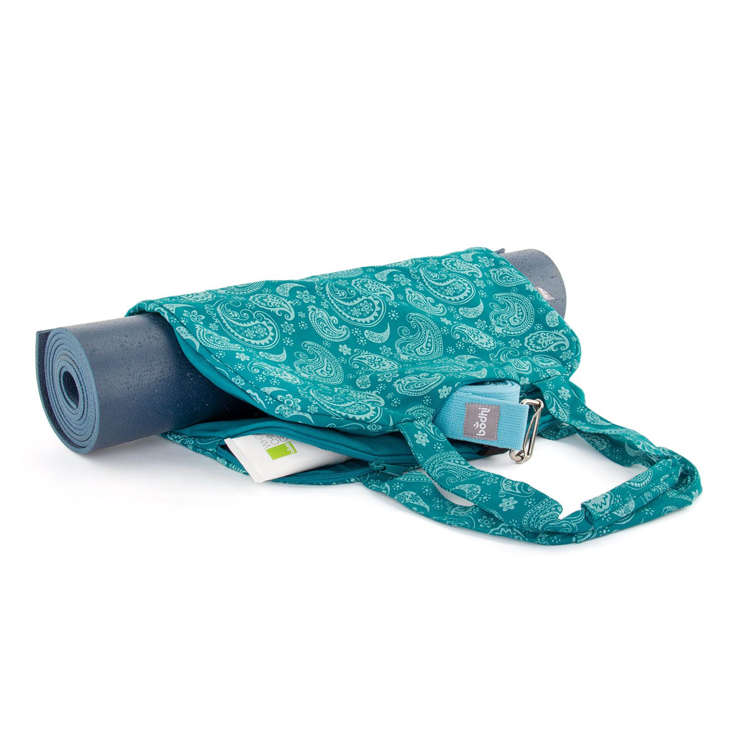 Maharaja Collection: Gemusterte Yoga Bag NAMASTÉ "Paisley", petrol