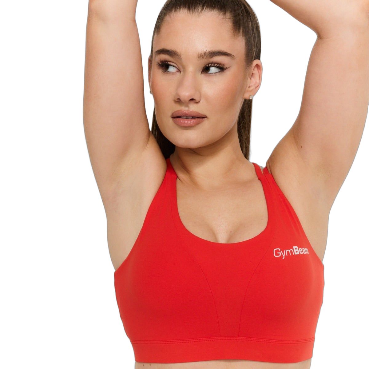 GymBeam Sport-BH Damen mit gekreuzten Trägern und BEAT Modell Tangerine