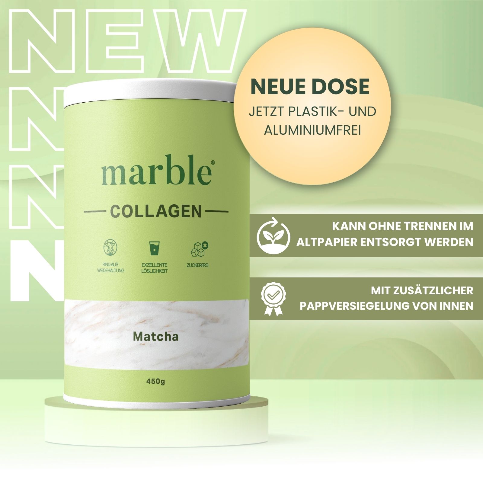 Collagen – Matcha | Kollagenpeptide mit 10 % Matcha-Pulver