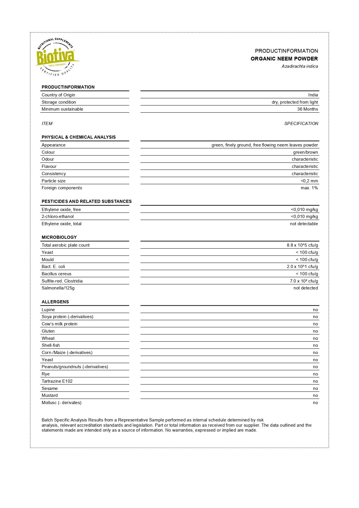 Biotiva Neem Pulver Bio