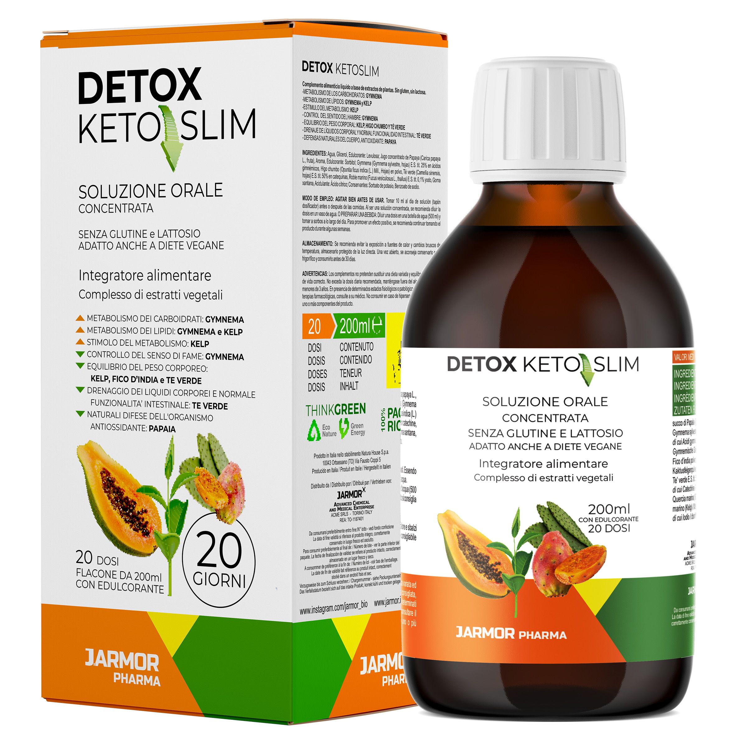Drenante Sgonfia Pancia Brucia Grassi – Tè Verde Fico d’India Keto Slim 200ml