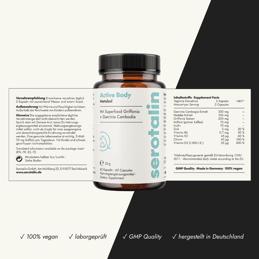 serotalin Active Body Metabol | Stoffwechsel & Energie-Booster mit Garcinia Cambogia & Grünem Kaffee