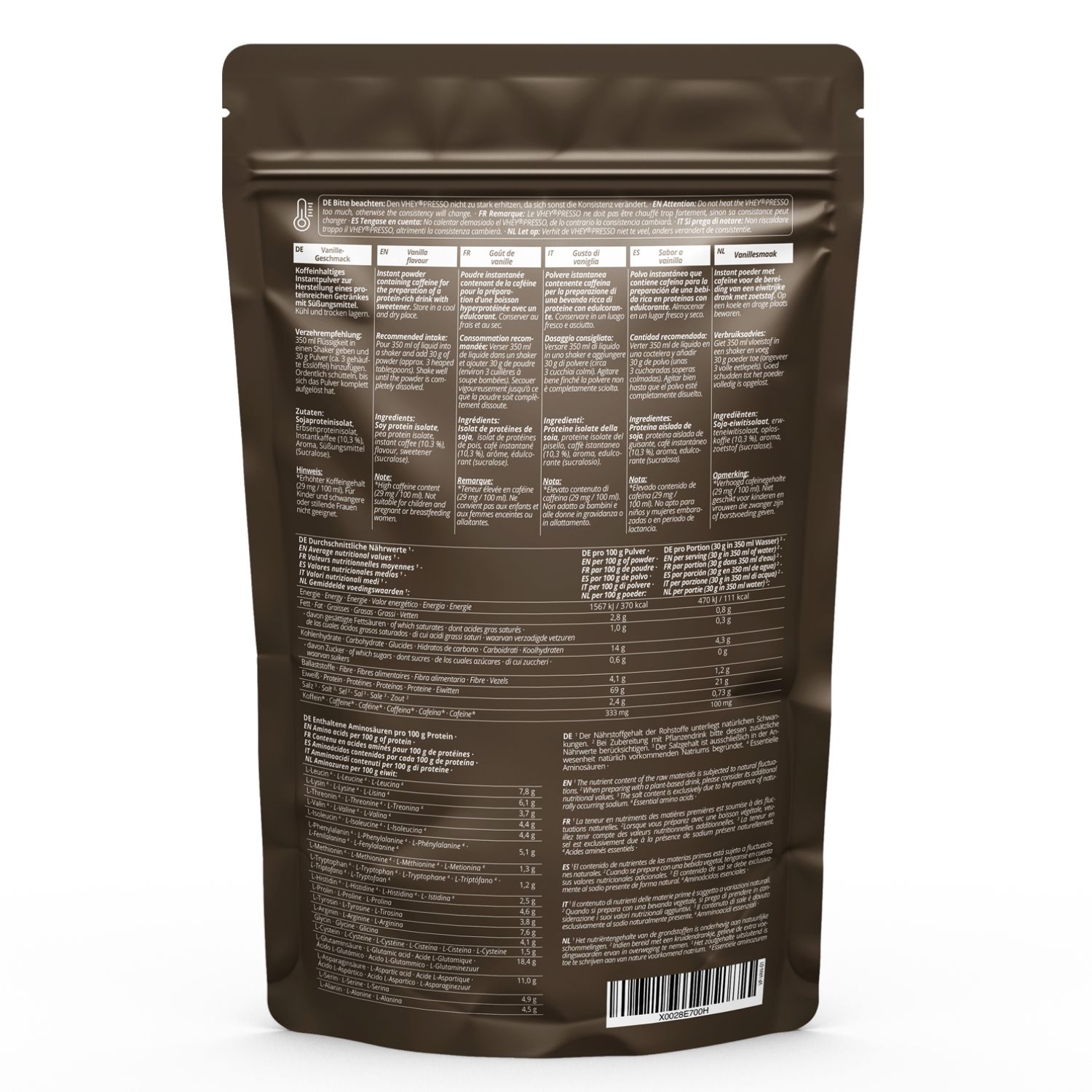 nutri+ Vheypresso Proteinkaffee Vegan Vanille