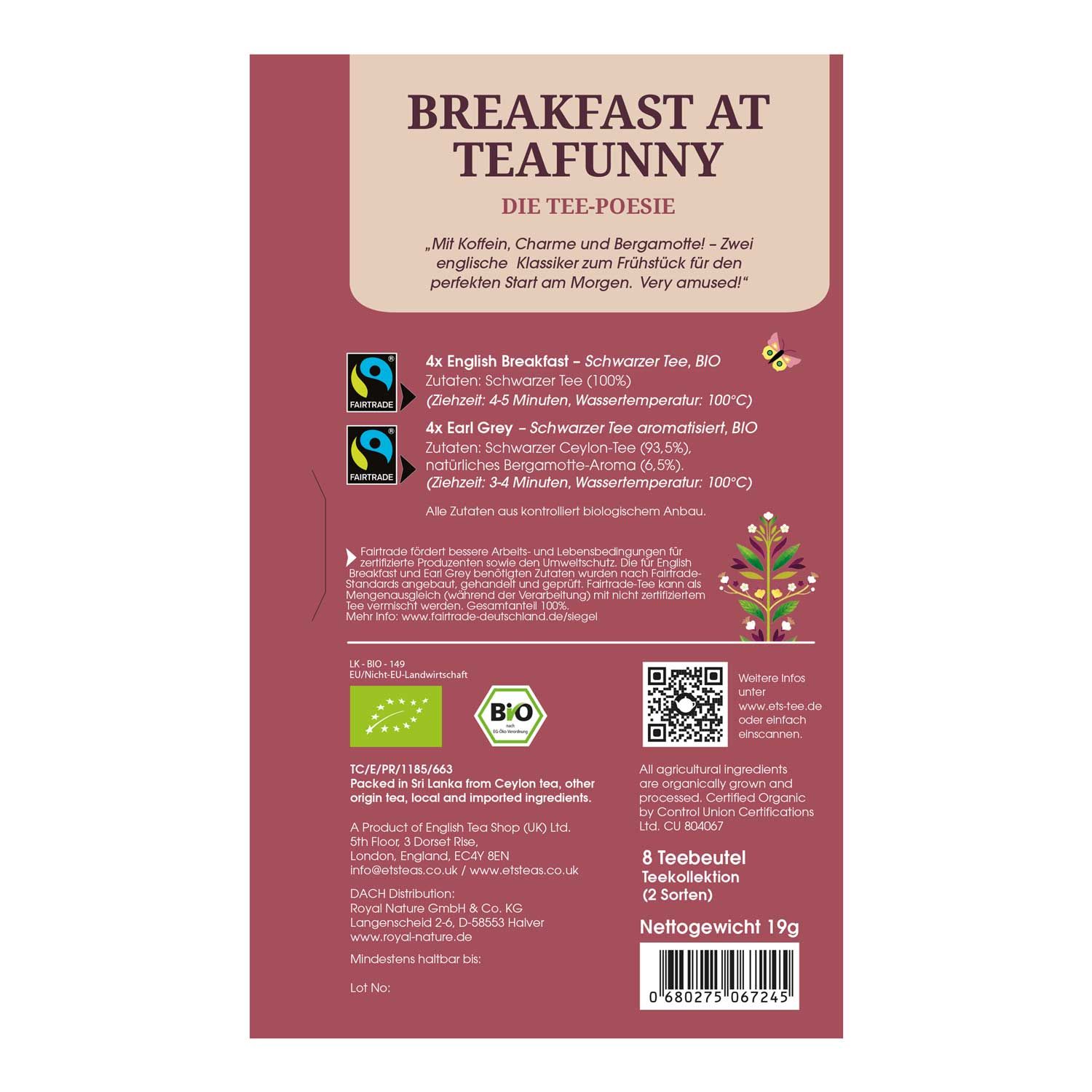 ETS -Tee Geschenk Tee-Poesie "Breakfast at Teafunny" bio