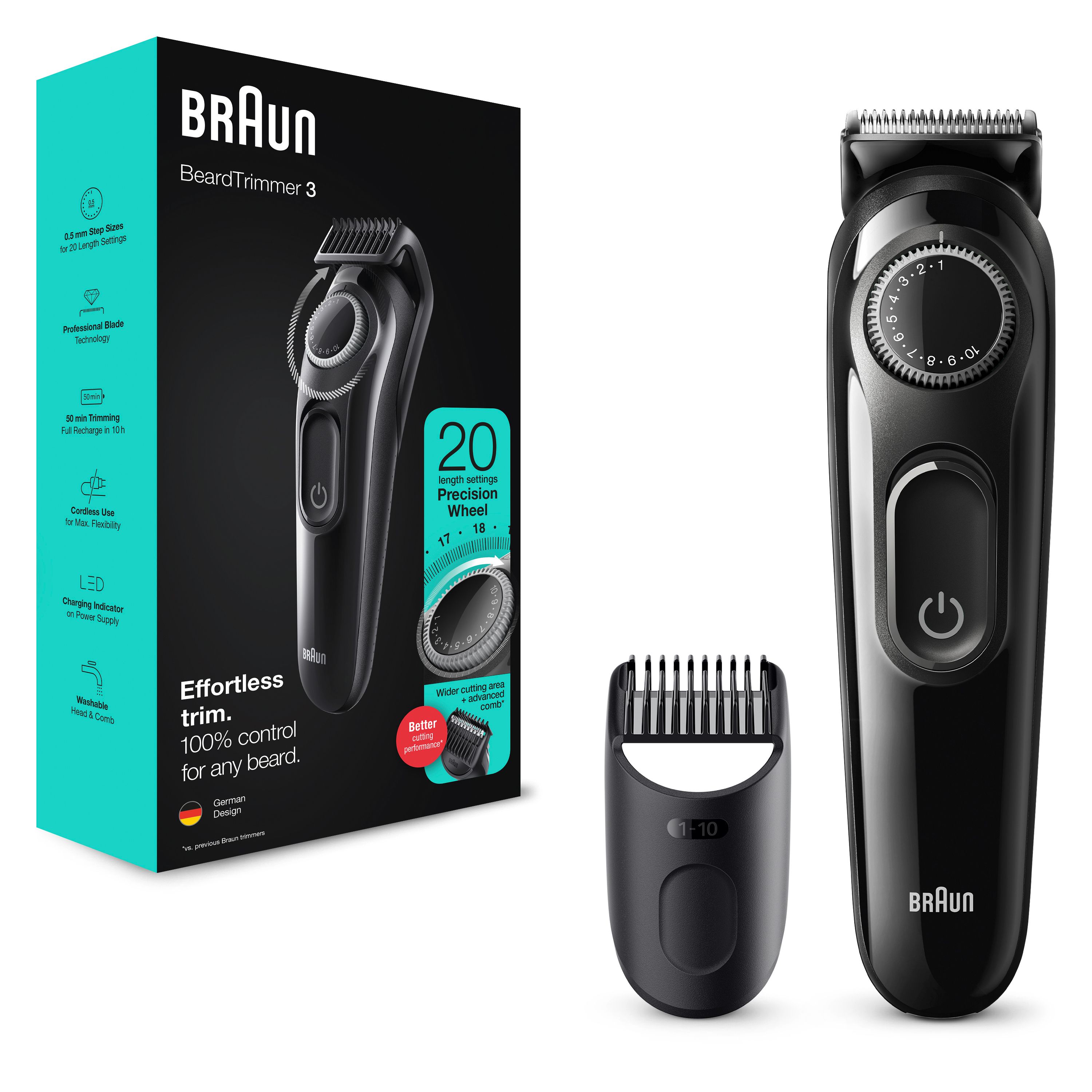 Braun - Barttrimmer "3 - BT3322" in Schwarz