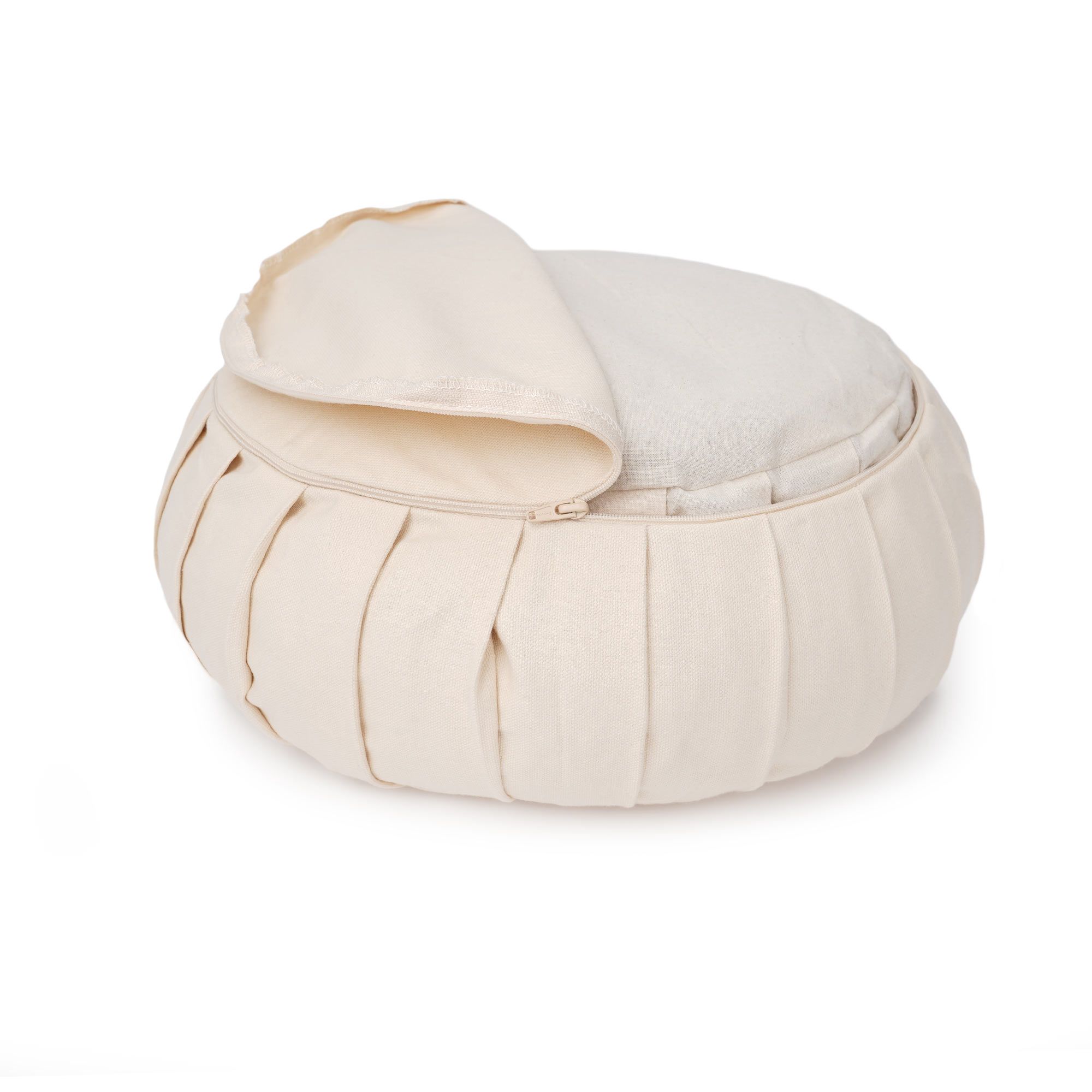 yogabox Meditationskissen / Yogakissen Zafu BASIC mit ZIP - natur - 31 x 31 x 15,0 cm