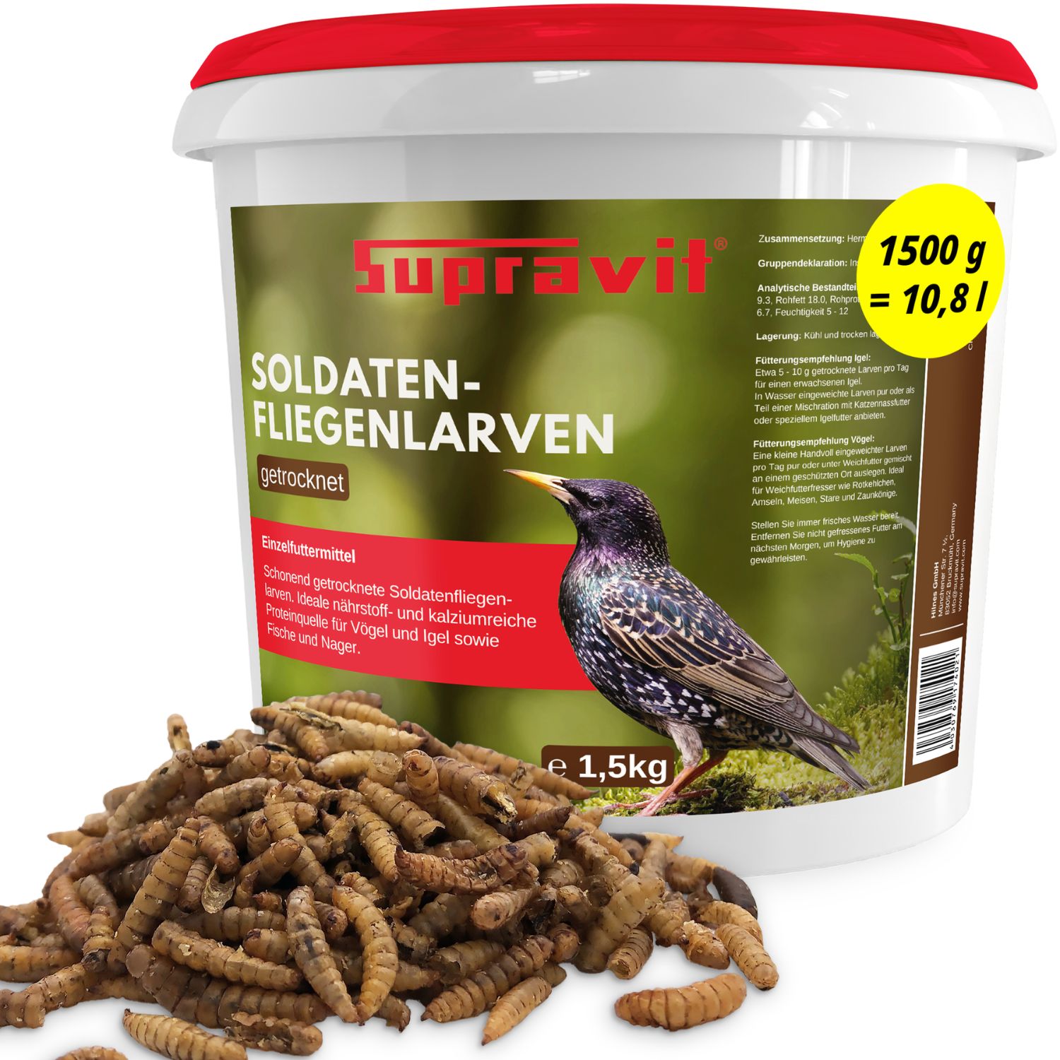 Supravit Soldatenfliegenlarven getrocknet 1500 g