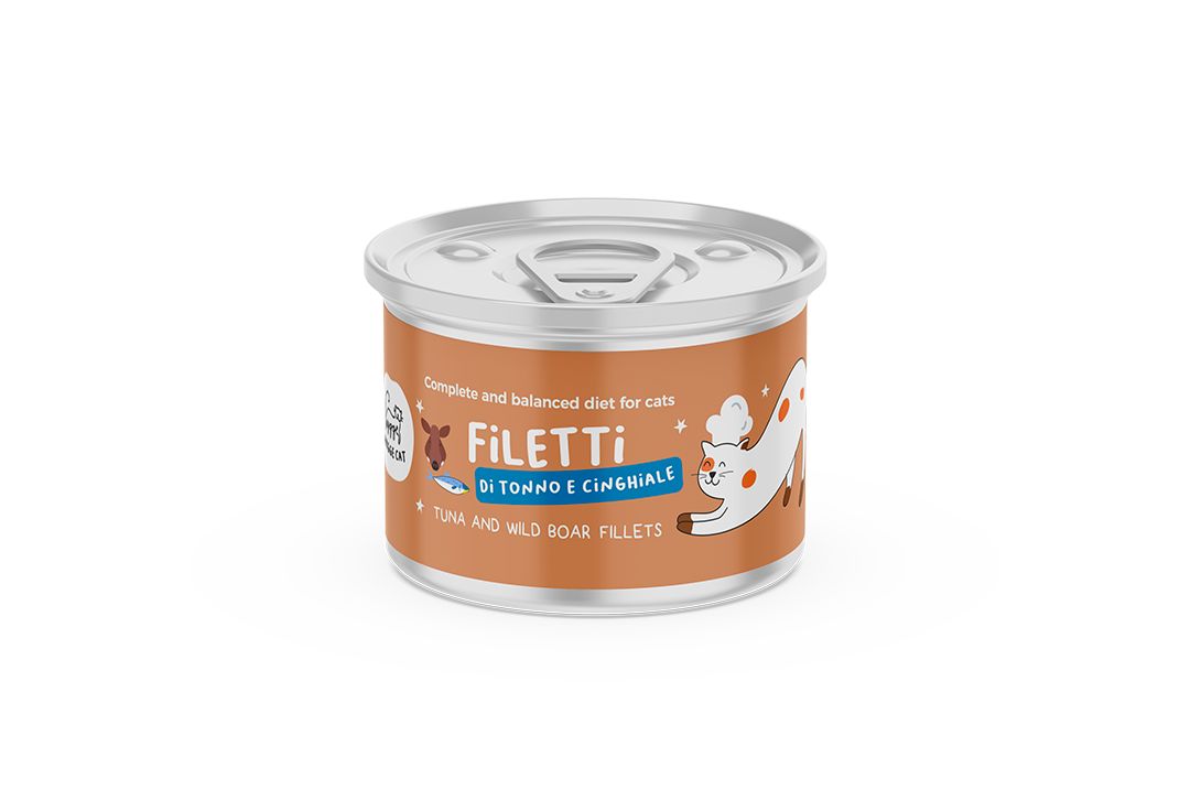 HYGGEDOG - Filetti di Tonno e Cinghiale  Alimento completo per gatti - 18 scatolette