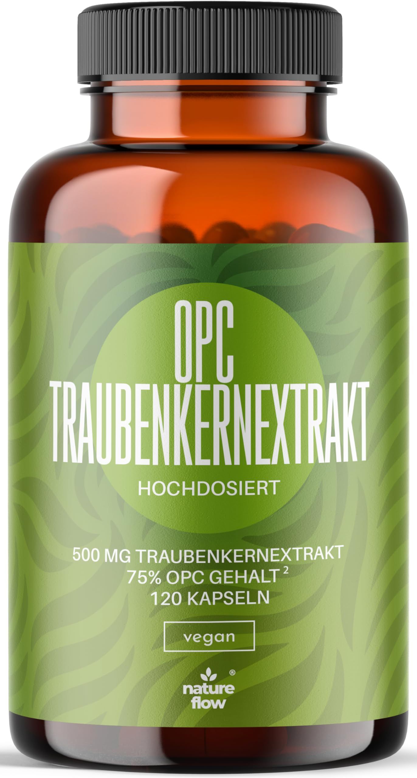 OPC Traubenkernextrakt Hochdosiert - 120 Kapseln - 4 Monate Vorrat - Nature Flow