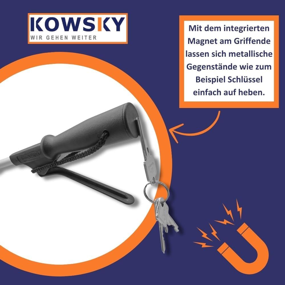 Ossenberg Greifhilfe 100 cm – Aluminium – Magnet – Anti-Rutsch – Handschlaufe – schwarz