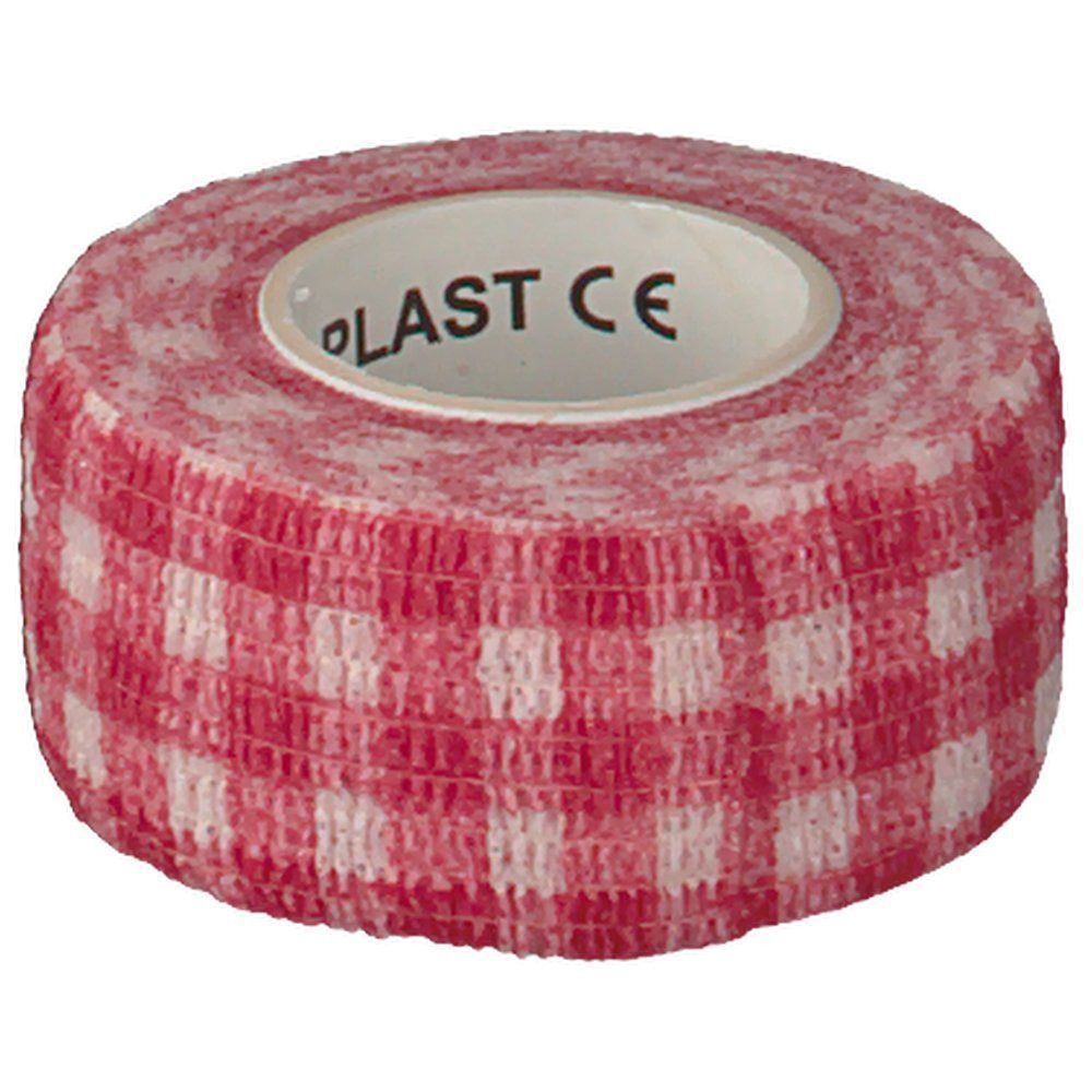 OK-plast Fingerverband rot kariert 2,5 cm x 4,5 m