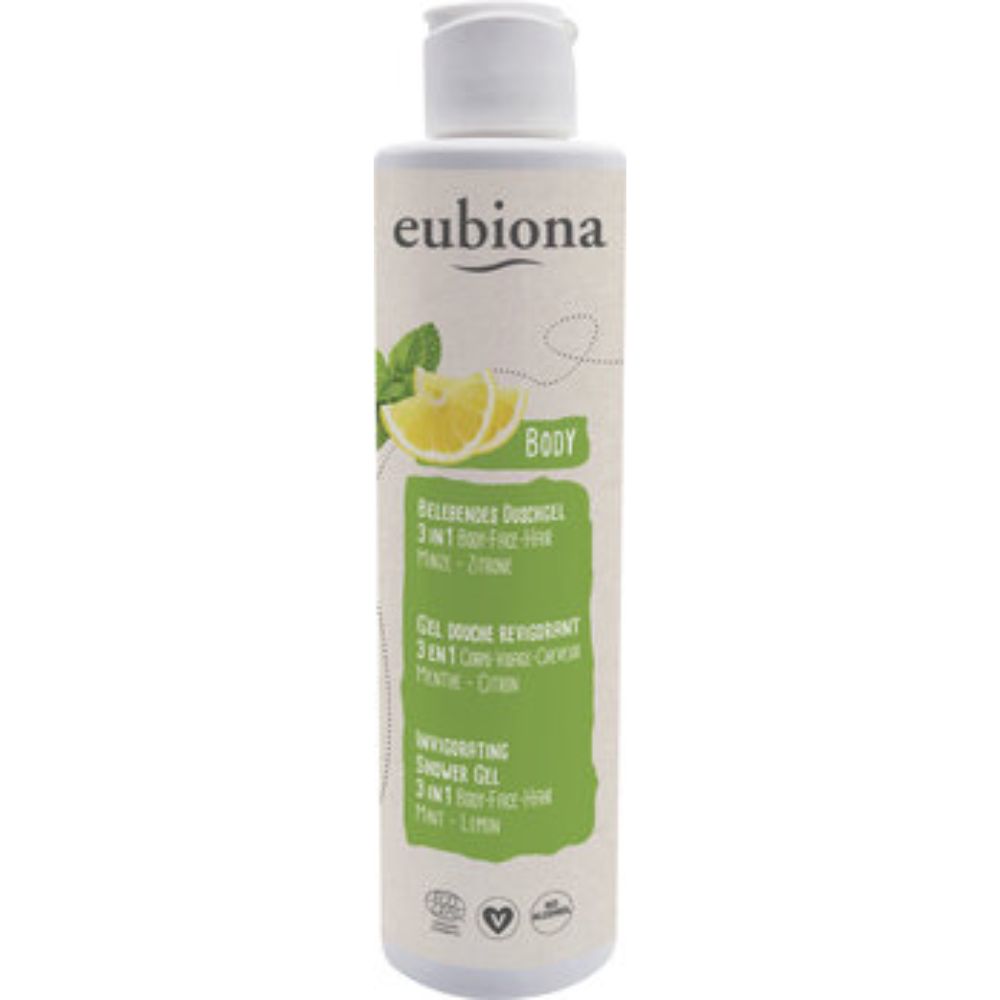 Eubiona Belebendes Duschgel 3 in 1 Minze-Zitrone 200 ml