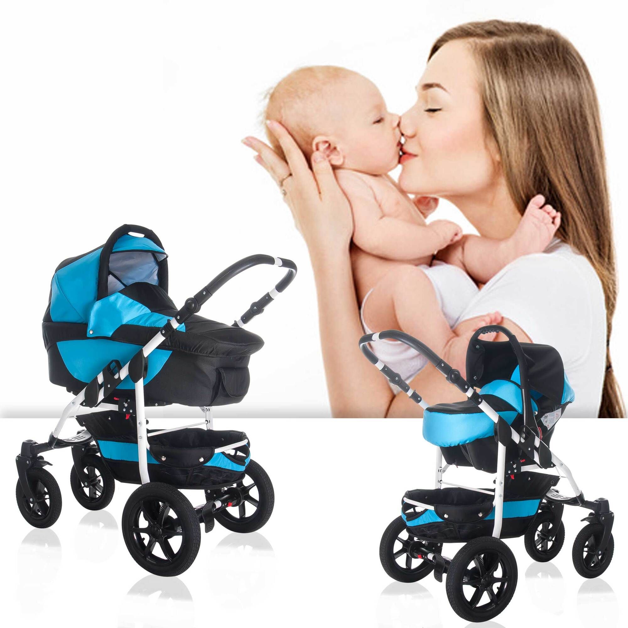 Bebebi Sidney 3 in 1 Kinderwagen Set Luftreifen, Great Barrier Reef