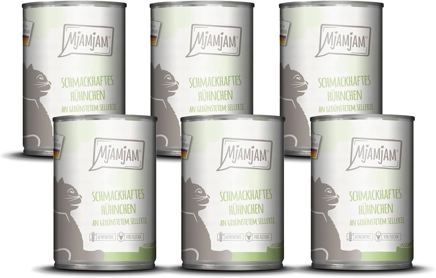 MjAMjAM – schmackhaftes Hühnchen an gedünstetem Sellerie 6x400 g Futter