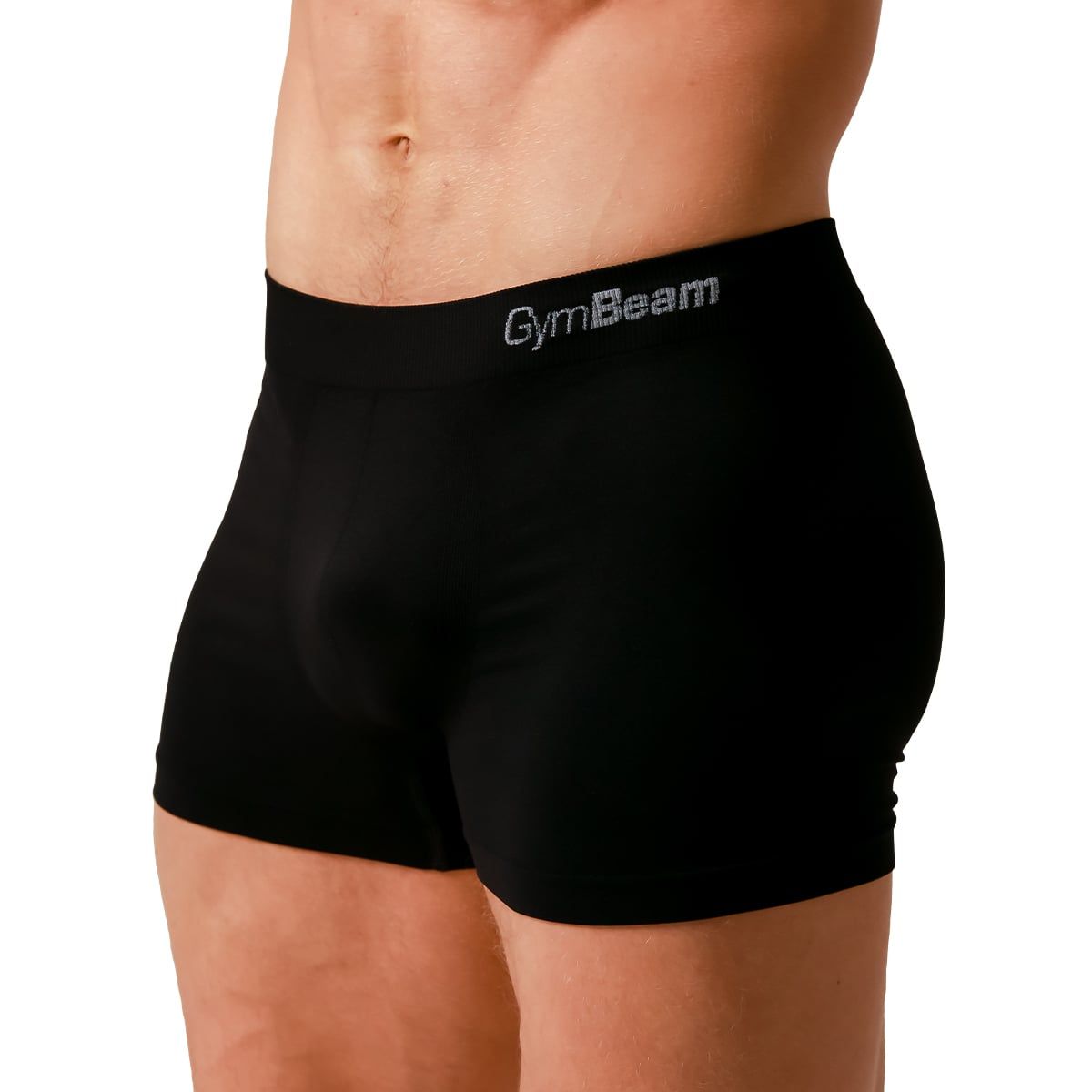 GymBeam Boxershorts Herren nahtlos im 2er-Pack aus Viskose und Elasthan in Schwarz