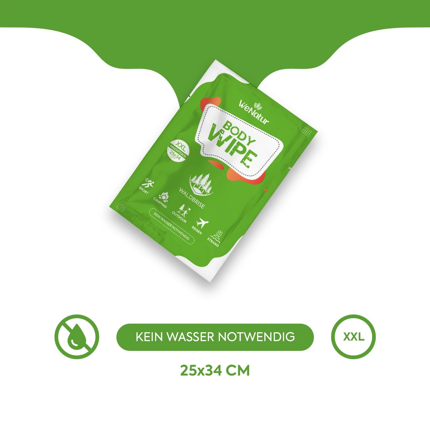 We Natur Body Wipe - Waldbrise (XXL Feuchttücher)