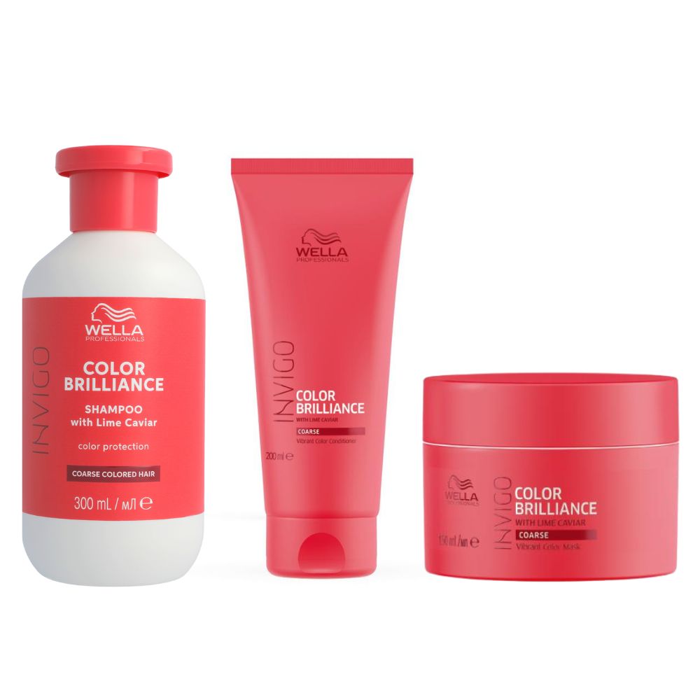 Wella Invigo Color Brilliance Shampoo & Conditioner & Mask Coarse Set