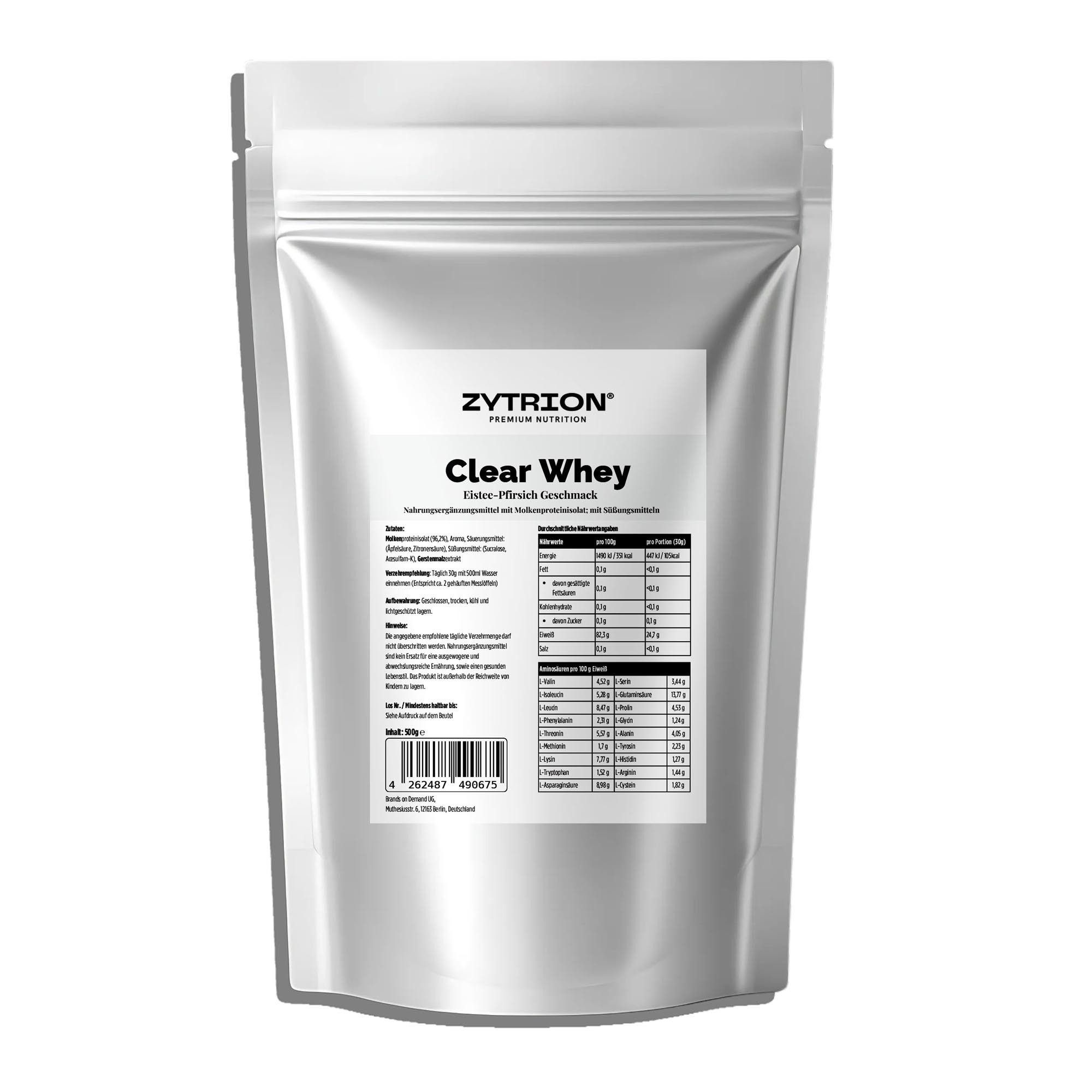 ZYTRION Clear Whey Eistee-Pfirsich Pulver Doypack