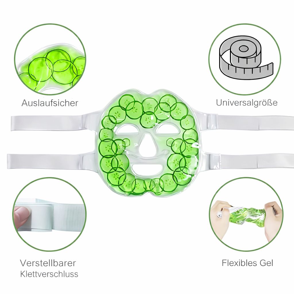 COOL-i Gel Gesichtsmaske,Kalt & Warmanwendung, wiederverwendbar, BPA frei