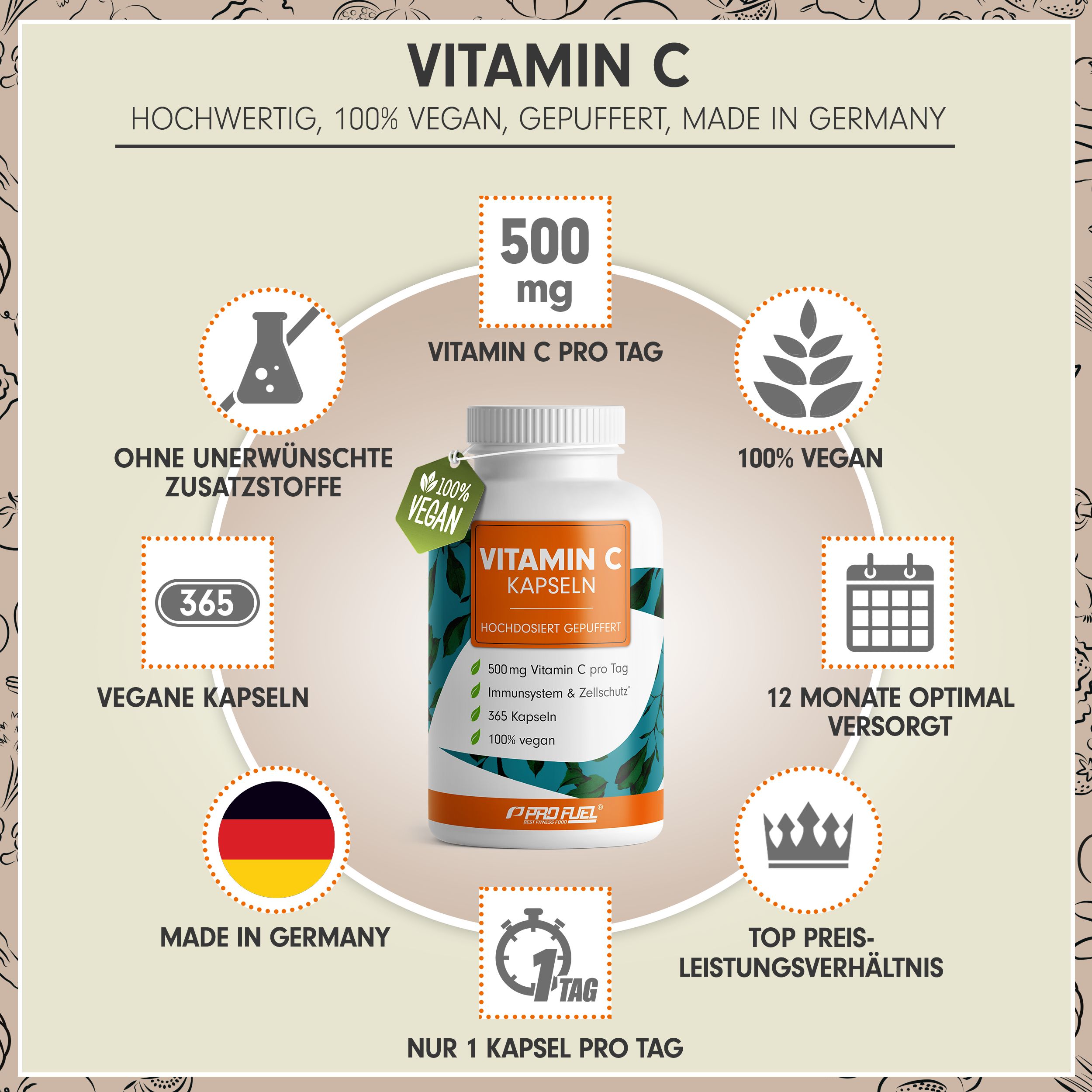 ProFuel - Vitamin C Kapseln 365 St