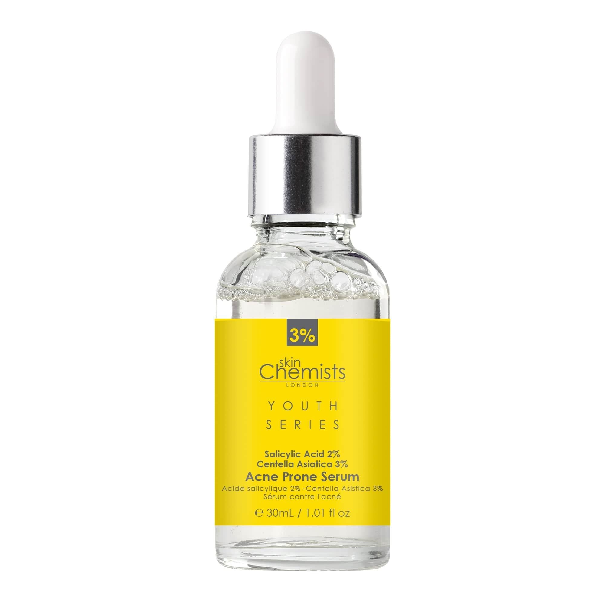 Serumflasche mit gelbem Etikett. Enthält Salicylsäure 2% und Centella Asiatica 3%. Mit Pipette.