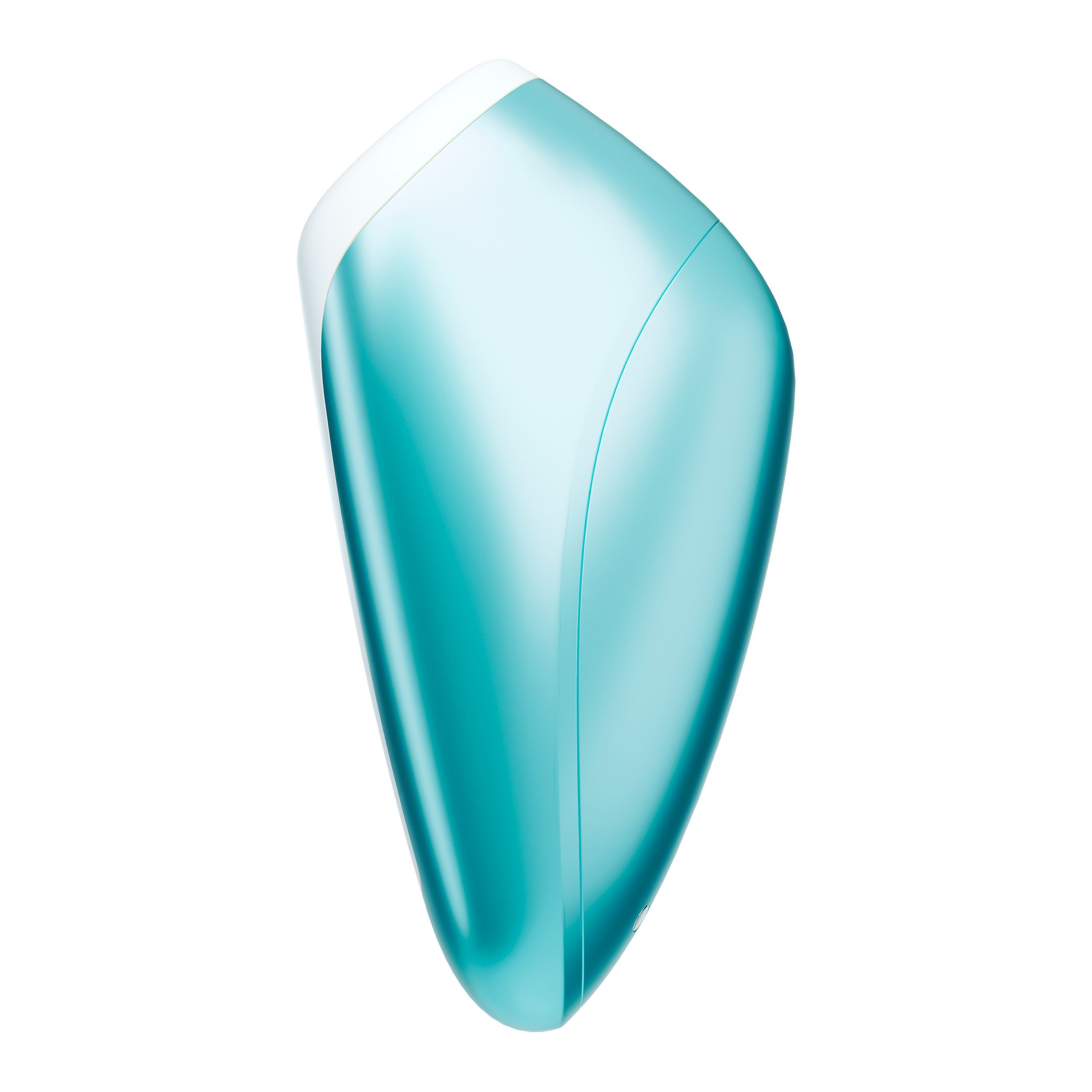 Blauw-wit wellnessproduct. Ovale vorm, wit gedeelte aan de bovenkant. Op witte achtergrond.
