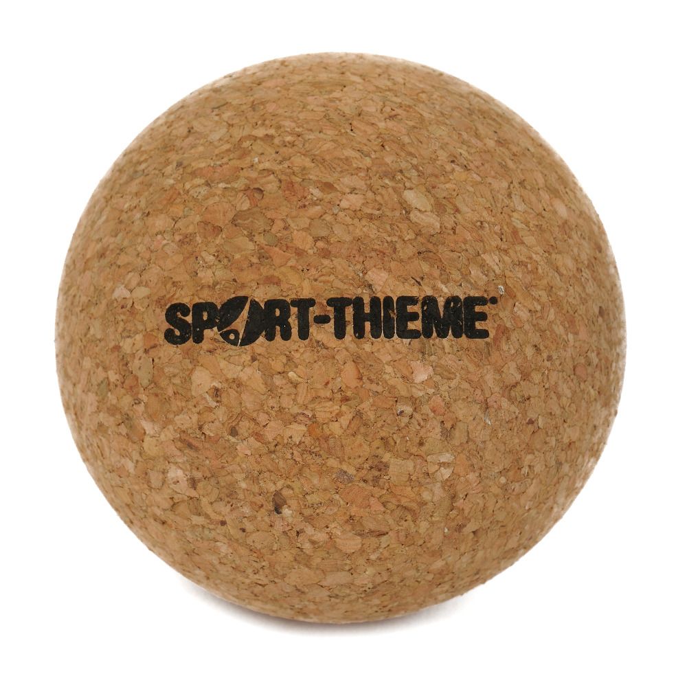 Korkball mit "SPORT-THIEME" Logo. Naturfarbener Ball aus Kork.