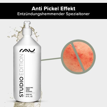 Frauen mit reiner Haut, daneben Vergrößerung von Sorbitol und Urea-Kügelchen.