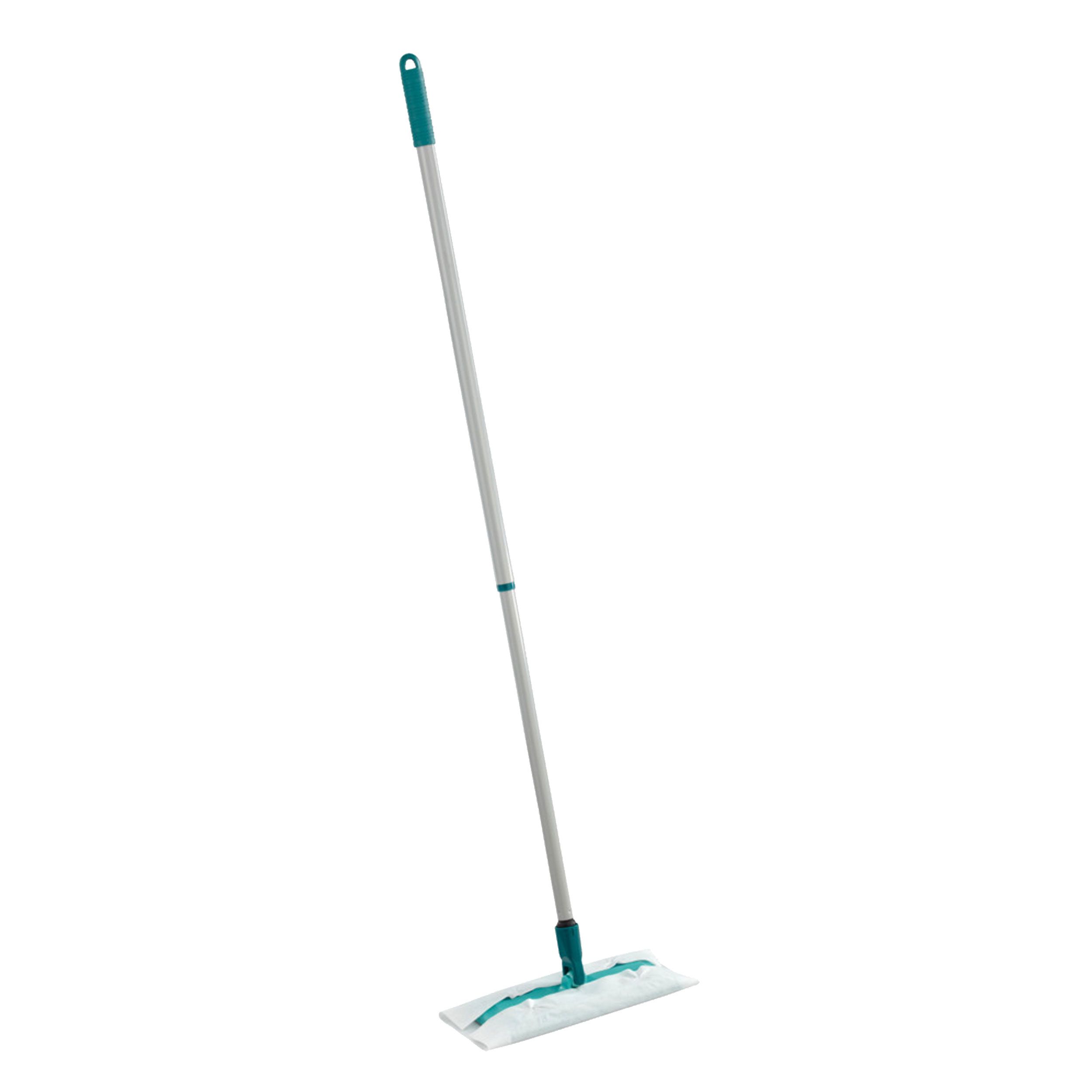 Leifheit Bodenwischer Clean & Away Telescope, Staubwischer mit Stiel, Kunststoff, Türkis, Silber