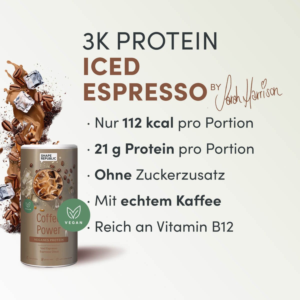 Veganes 3K Protein | Kaffee Proteinshake Shape Republic 420 kg