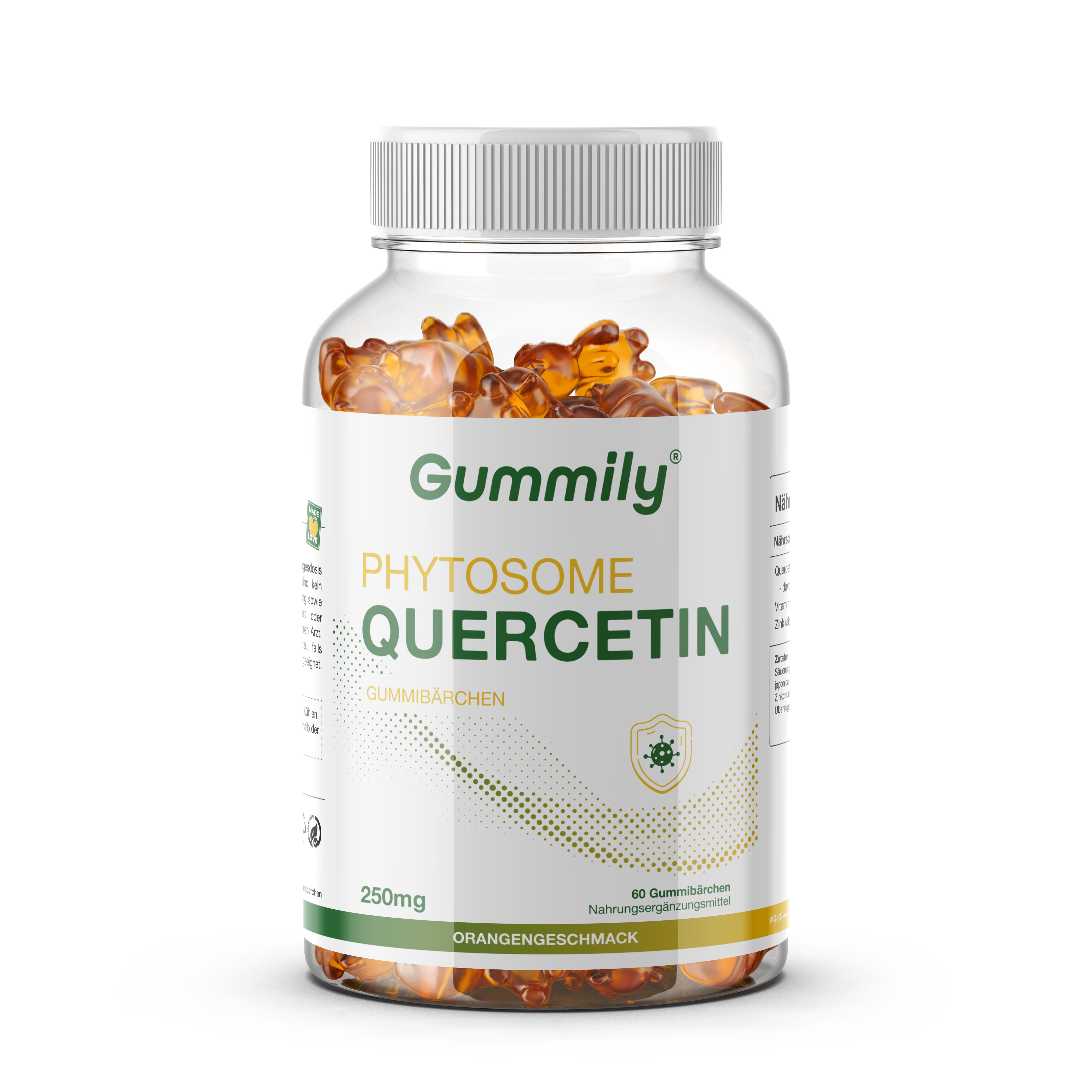 Gummily® Phytosome Quercetin 250mg - Vitamin C & Zink, zuckerfrei Laborgeprüft 60 St Gummibärchen