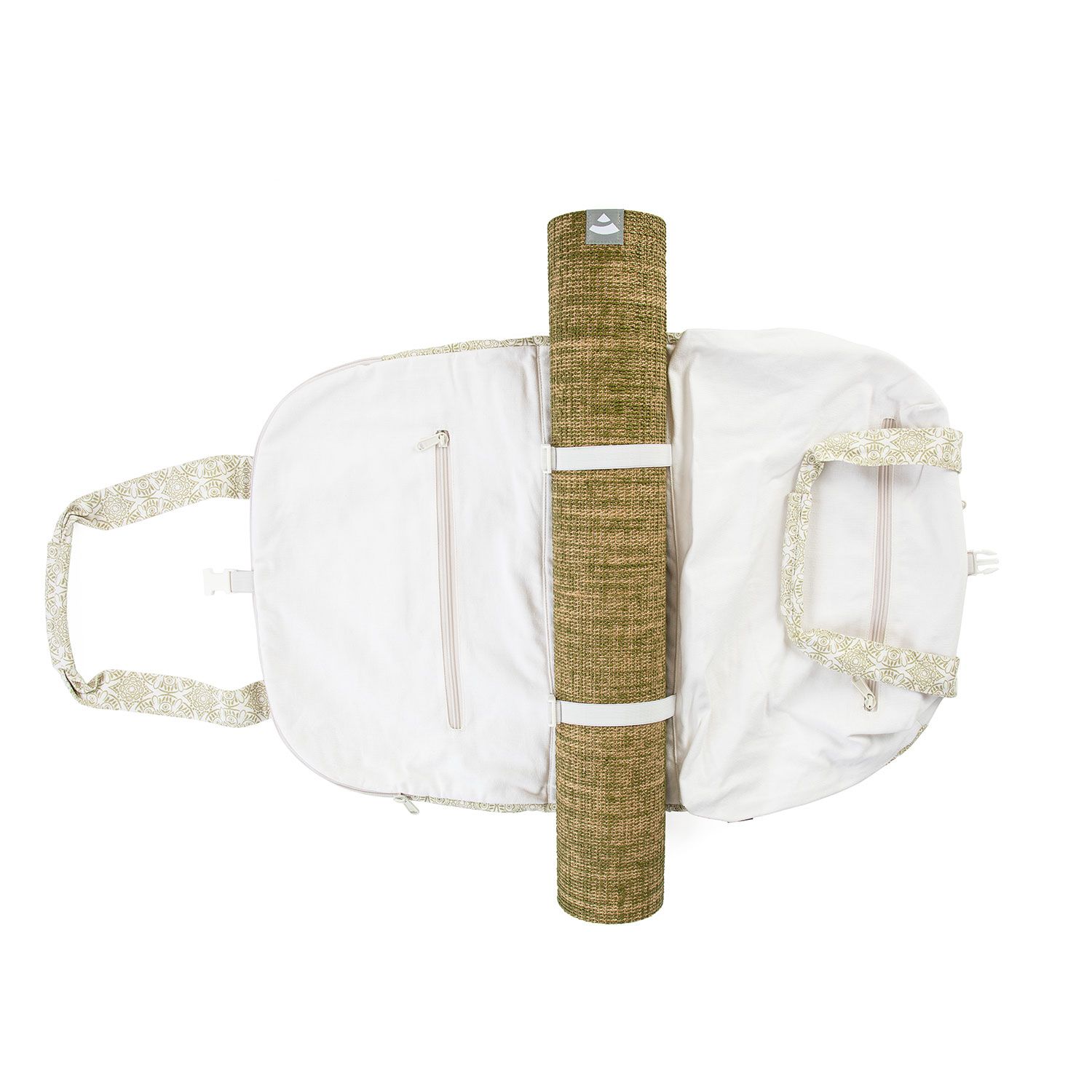 Maharaja Collection: Gemusterte Yoga Bag NAMASTÉ "Madurai", ecru