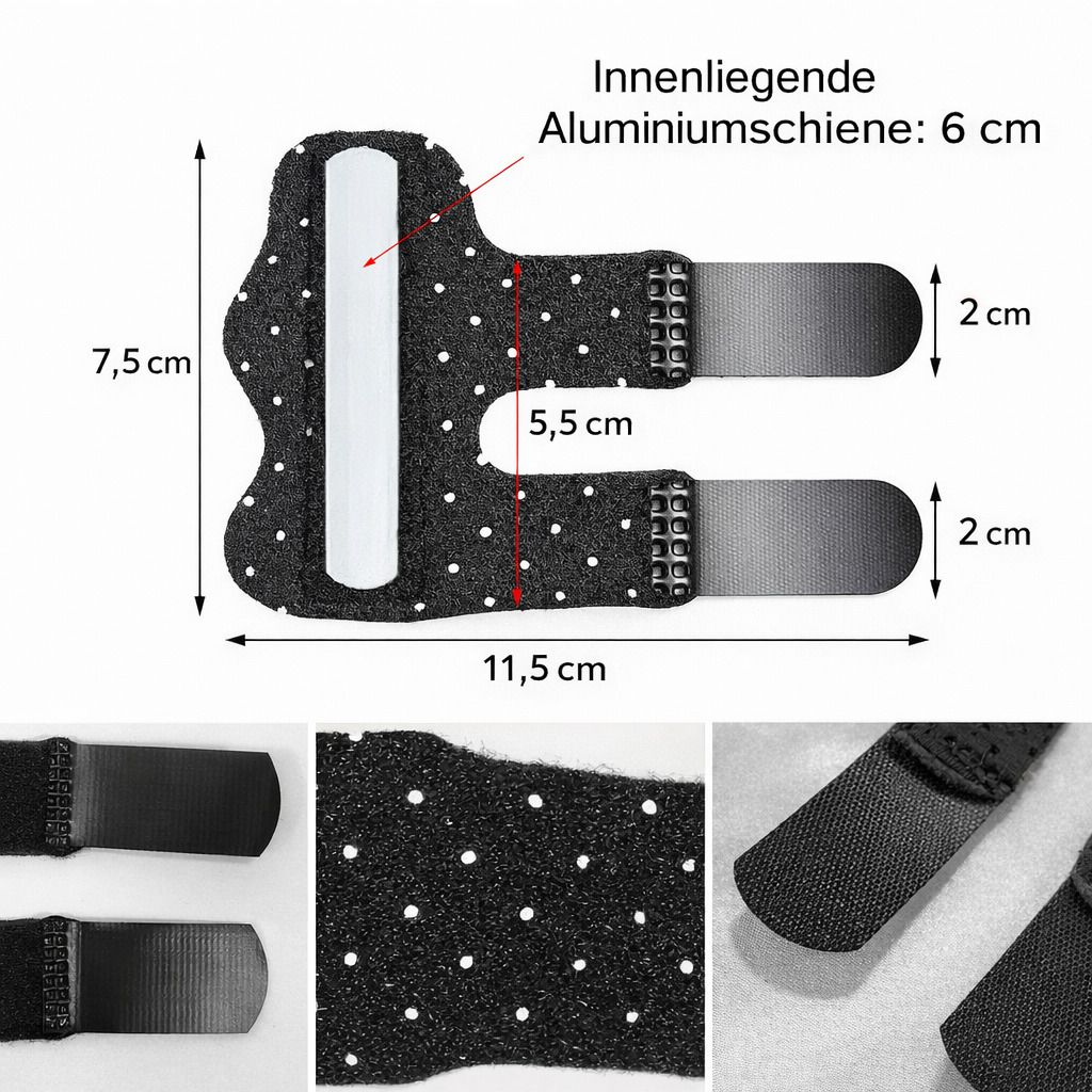 Fingerschiene verstellbar mit Aluminiumstütze, atmungsaktiv, für Alltag & Arbeit