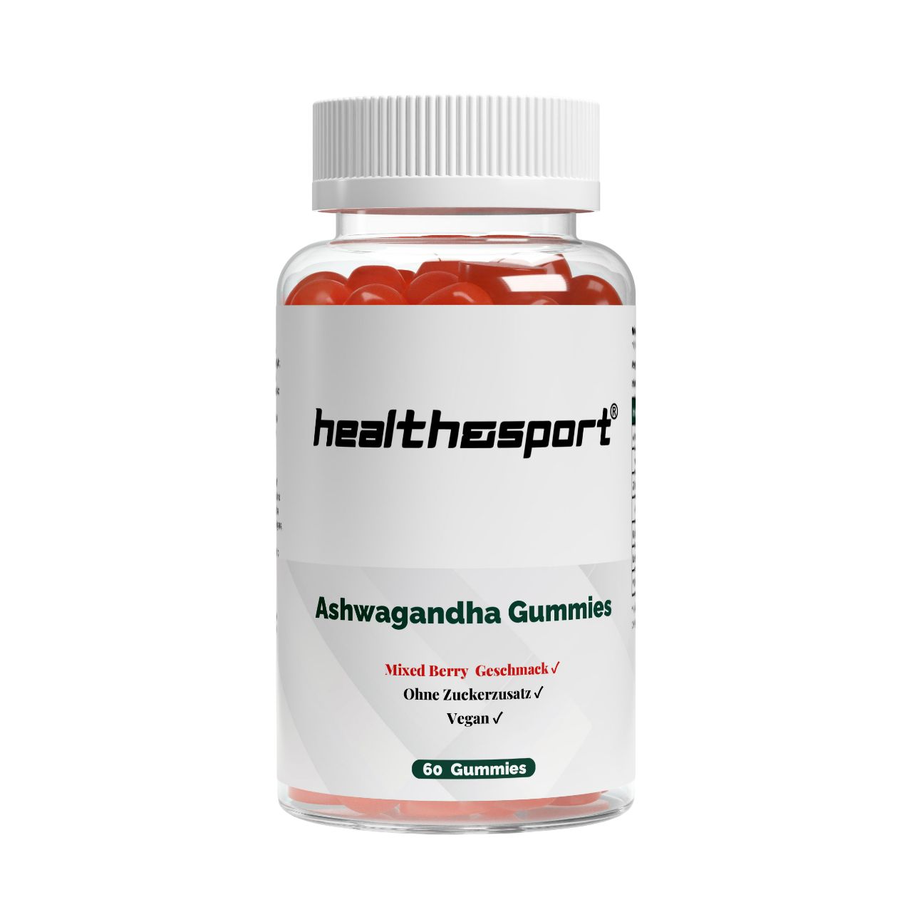 Health & Sport Ashwagandha Premium + Vitamin B6 Gummies – Energie Vitalität 60 St Fruchtgummi