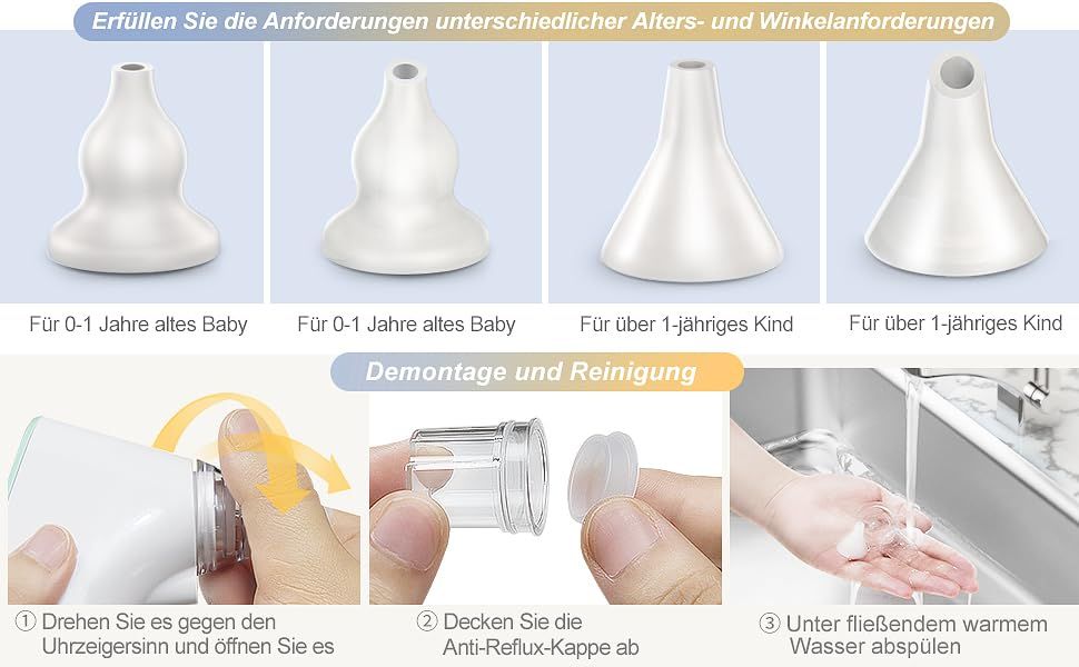 DynaBliss Nasensauger Baby Elektrisch Nasensaug Baby Staubsaug USB Aufladen Medizinisches Silikon