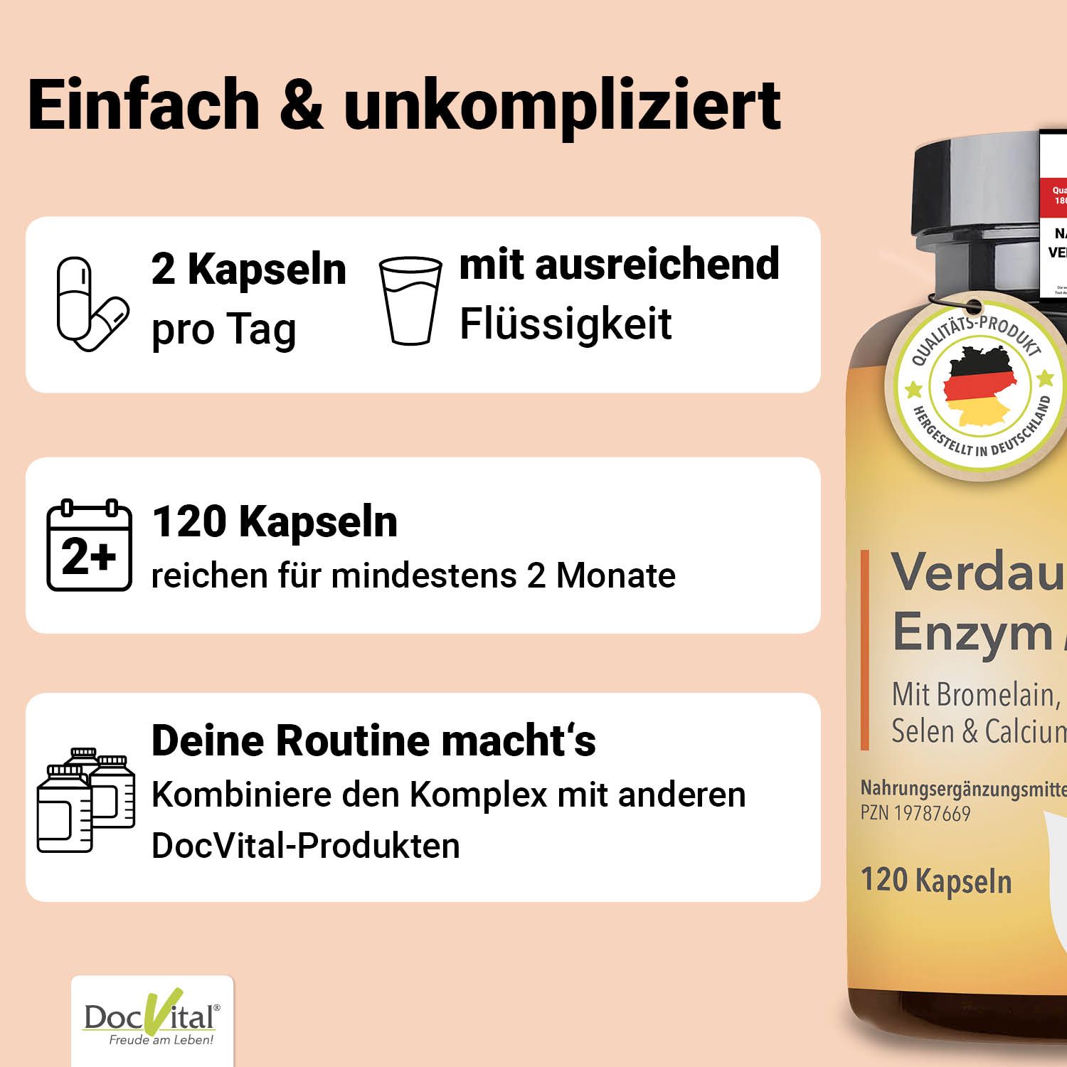 DocVital® Verdauungsenzyme Bromelain hochdosiert für die Verdauung