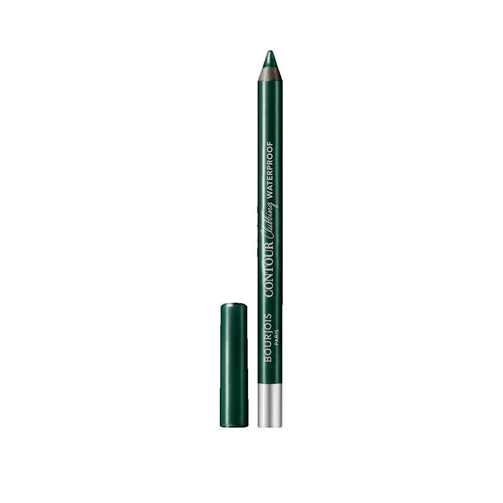 Grüner Eyeliner-Stift mit Kappe. Aufschrift: Contour Clubbing Waterproof. Marke: Bourjois Paris.