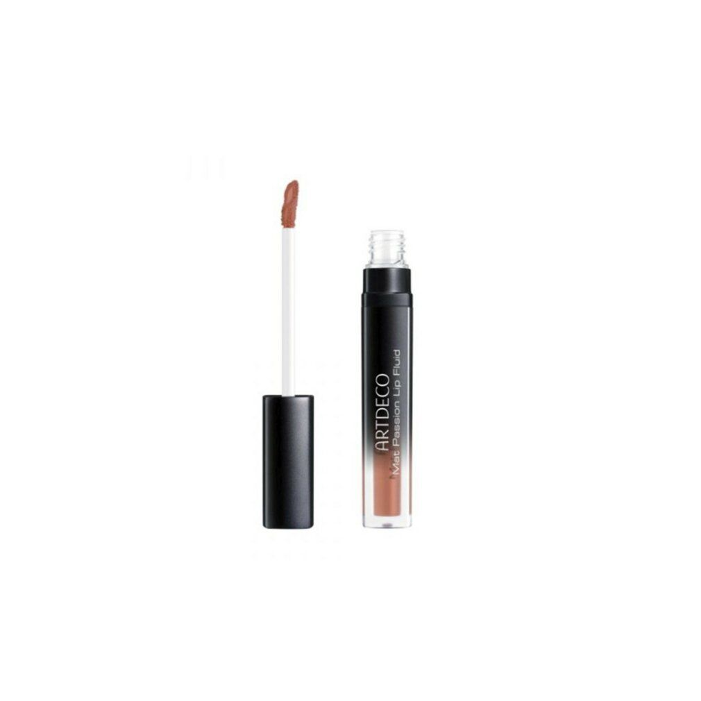 Artdeco Mat Passion Lip Fluid mit Applikator. Schwarzer Deckel, transparente Basis, Produktname sichtbar.