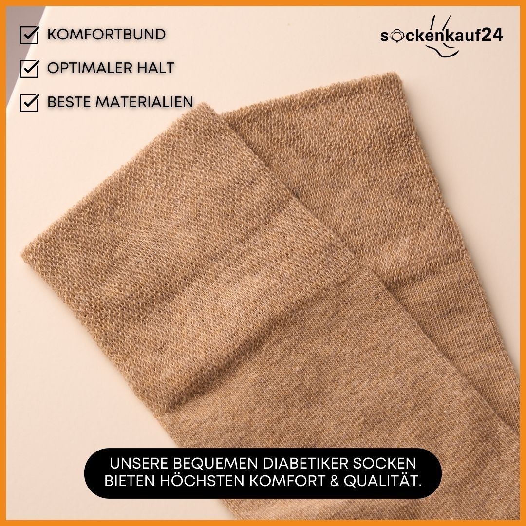 Diabetiker Socken mit Komfortbund und ohne Naht aus 97% Baumwolle für Damen und Herren