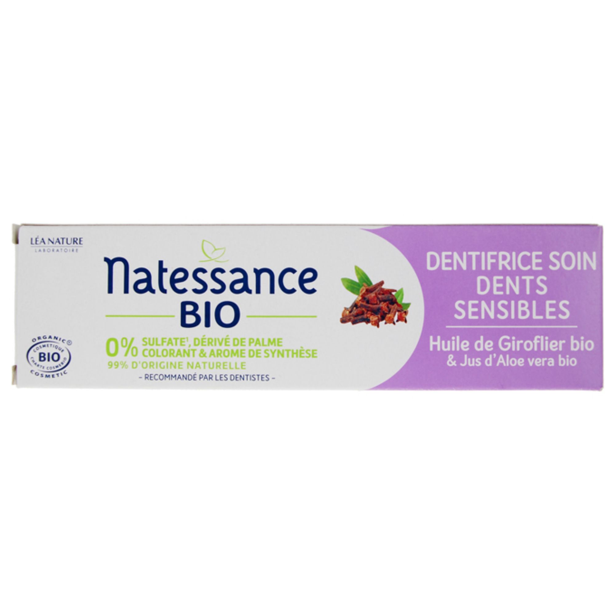 Natessance Zahnpasta Pflege Empfindliche Zähne Bio-Mandelgrasöl 17,1x3,3x4,8 cm